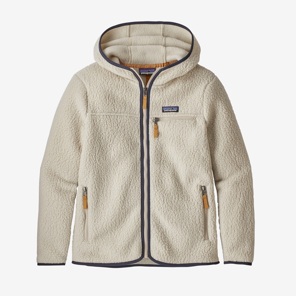 Women’s Retro Pile Fleece Hoody, cream